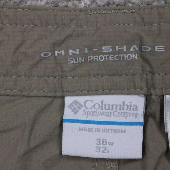 Columbia Silver Ridge Convertible Pants Mens 38x32 Beige Belted Cargo Omni-Shade - Picture 13 of 16